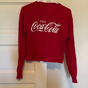 Coca Cola Red Graphic Crop Sweatshirt